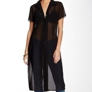 Band Of Gypsies Chiffon Duster Shirt